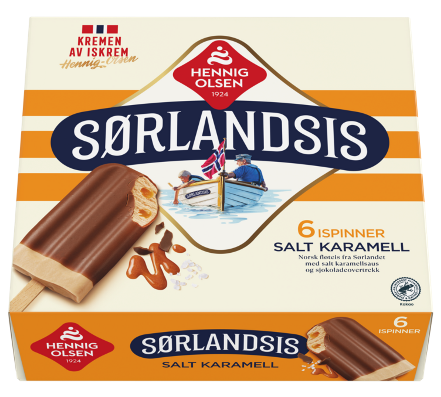 Sørlandsis Salt Karamell 6 Stk, Fløteis