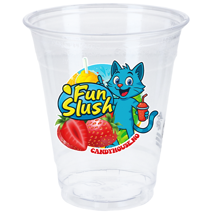 Plastglass "fun slush" 0,3 liter R-Pet (Ø95mm) 50stk pr pakke