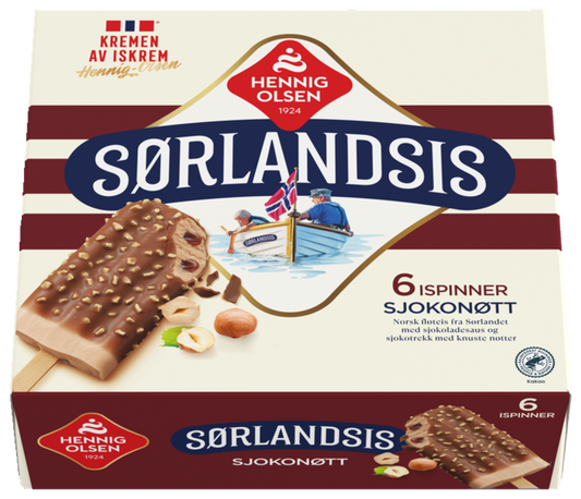 Sørlandsis Sjokonøtt 6stk