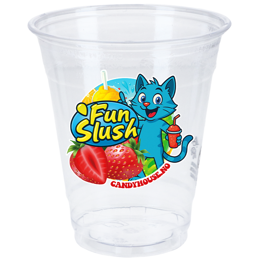 Plastglass "fun slush" 0,3 liter R-Pet (Ø95mm) 50stk pr pakke
