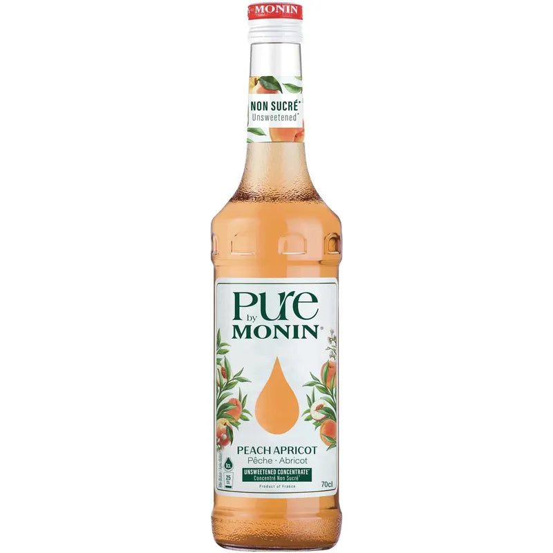 Monin PURE - Peach Apricot 70 cl - Sukkerfri og naturlig